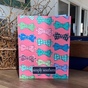Simply Southern Bow Tie Patterned Notebook - Pink and Blue